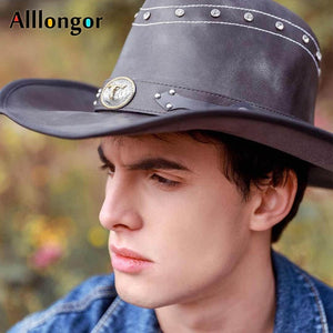 Leather Cappello Cowboy Hat
