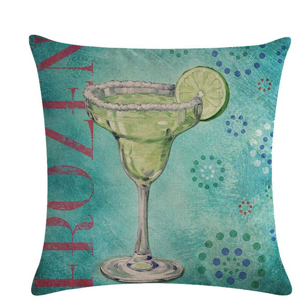 Wine Glass Pattern Pillow Case