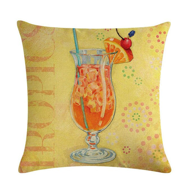 Wine Glass Pattern Pillow Case