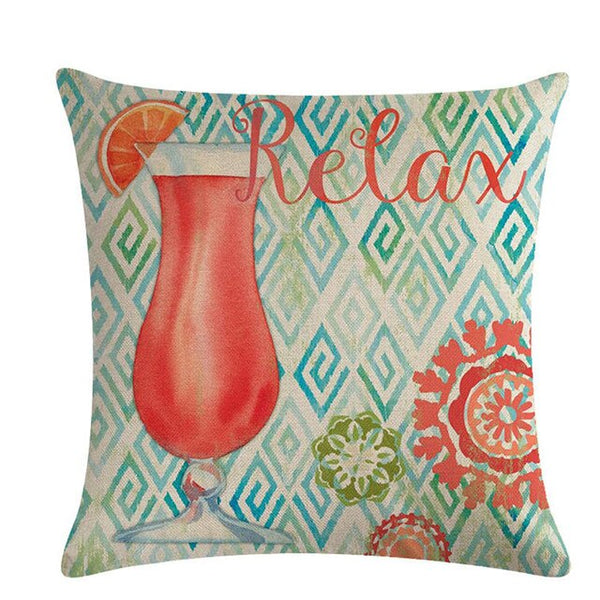 Wine Glass Pattern Pillow Case